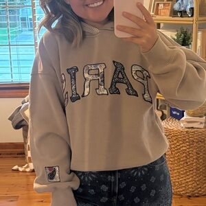 Abercrombie & Fitch Tan Hoodie with Paris Print